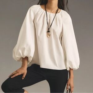 Mare Mare White Crew-Neck Blouse